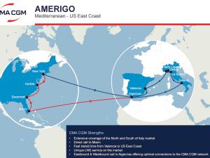 CMA CGM to revamp its AMERIGO service connecting the Mediterranean & North America