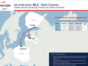 CMA CGM Announcement: Introducing the Baltic Express Service (BLX): Enhanced connectivity for Finland and Latvia via Poland