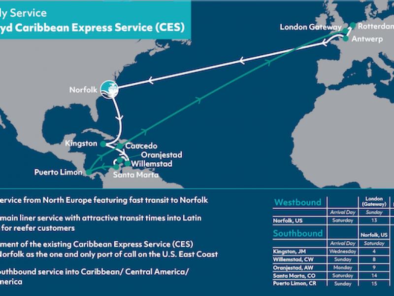 Port of Virginia is only US East Coast stop for reworked Europe-to-Caribbean vessel service