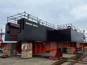 First Damen cutter suction dredger under construction  in Azerbaijan