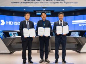 DNV, HD Hyundai Mipo and KSOE, sign MoU on new standards for using digital twins to test electric propulsion systems