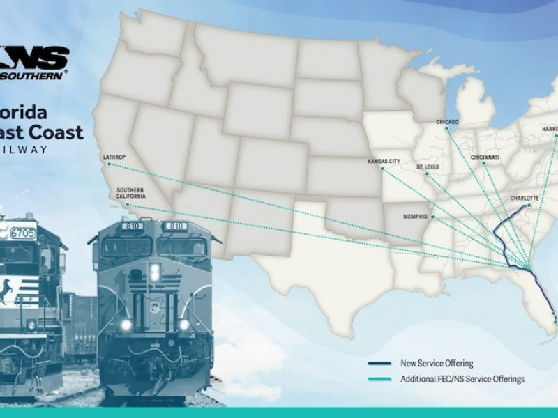 Norfolk Southern, Florida East Coast Railway further expand intermodal service for customers