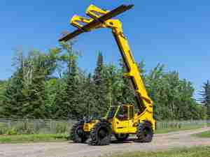  Pettibone Extendo 1536X Telehandler offers pipe and pole baler attachment, high load capacity