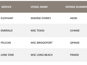 MSC schedule update – Trade Asia to USA East Coast