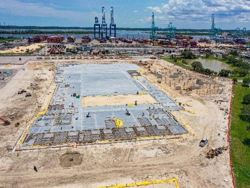 Southeast Toyota Distributors reaches project milestone on new state-of-the-art auto processing facility at JAXPORT