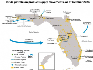  Today in Energy:  Florida’s retail gasoline price stays stable after Hurricane Milton despite shortages