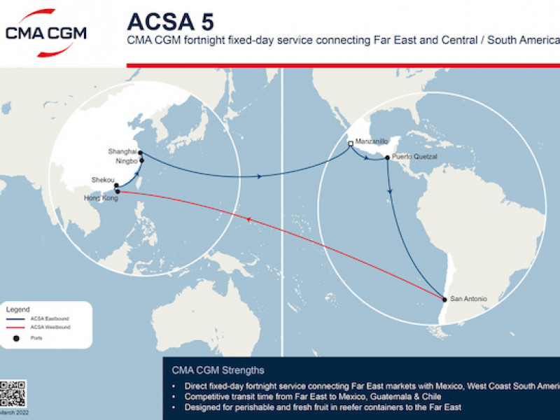 CMA CGM continues development in Latin America and launches ACSA 5 connecting Asia with Mexico, Guatemala & Chile