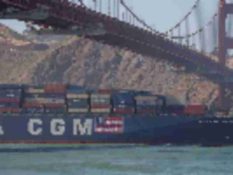 Port of Oakland hails Fourth of July with flag-waving ship