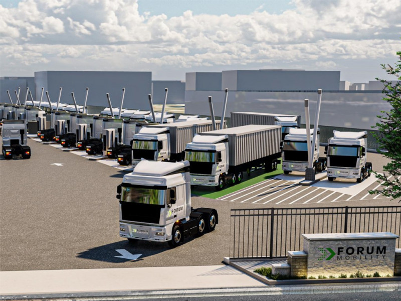 Backed by Amazon & CBRE, Forum Mobility is building harbor truck charging stations in California