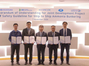 KR, HD KSOE, HD HHI, KSS Line, and Liberian Registry partner to develop safety guidelines for ship-to-ship ammonia bunkering