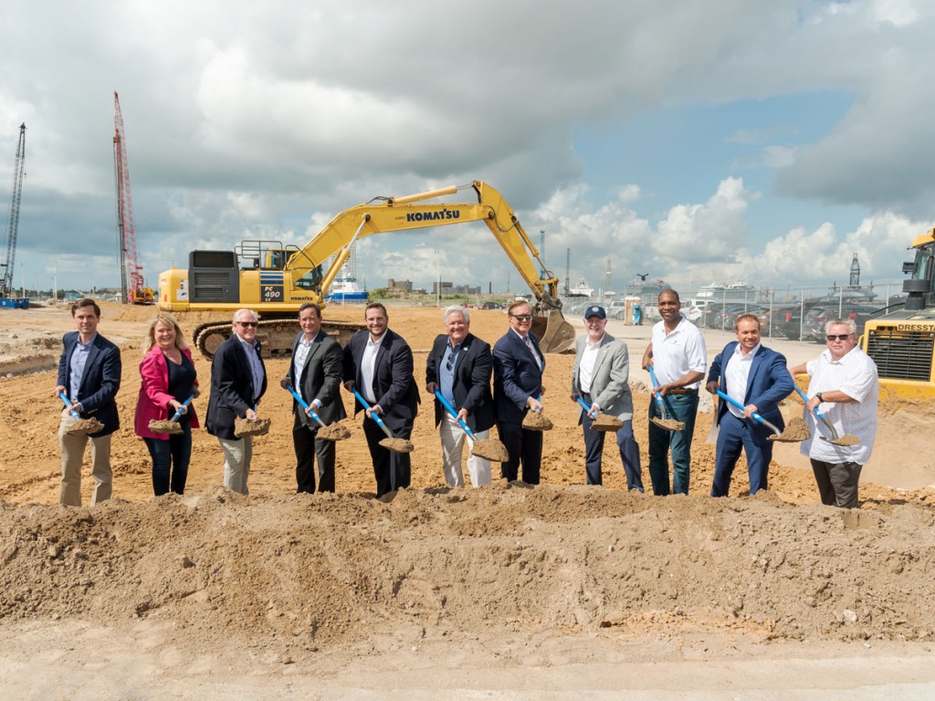 Groundbreaking ceremony held at the Port of Galveston’s Pier 10 on Aug. 14 to mark the start of construction on a $125 million new state-of-the-art cruise terminal