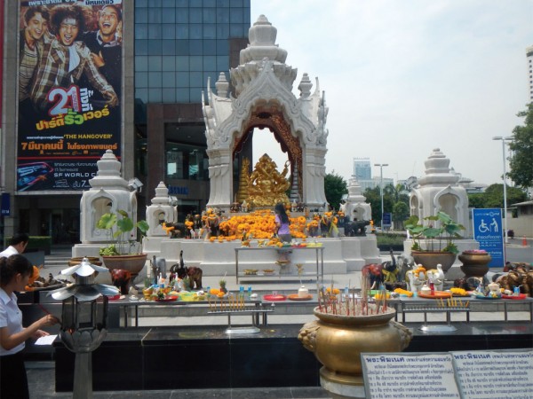 A Buddhist shrine in Bangkok, Thailand