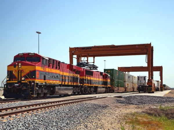 Kansas City Southern’s intermodal terminal at Wylie, Texas, is undergoing a capacity-doubling expansion with addition of two more operating tracks.