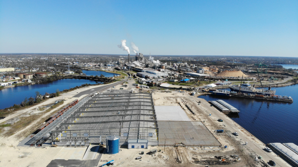 New warehousing is under construction at Port Panama City’s East Terminal, where a bulkhead and berth undertaking also is advancing.