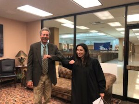 Dr. Bryan Gulley, was sworn in on Tuesday, March 24, 2020. Nueces County Judge Barbara Canales