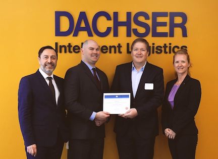 From Left: Vincent Touya - Managing Director, DACHSER US; Stephen Taylor - Manager Life Science & Healthcare, DACHSER US; Ronald Schaefer - Senior Principal, Consulting and Head CEIV Pharma, IATA and Gabriele Langenmayr - Department Head Strategic Programs, DACHSER Americas Air & Sea Logistics Corp.