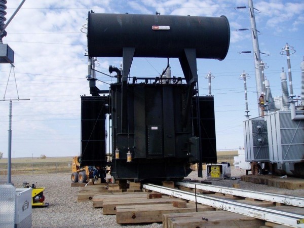 Skidding a transformer within a live power station.