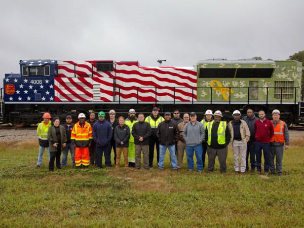 KCS Patriotic Locomotive with Veteran Employees