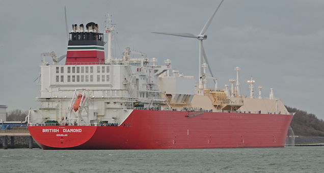 LNG tanker at the Port of Rotterdam