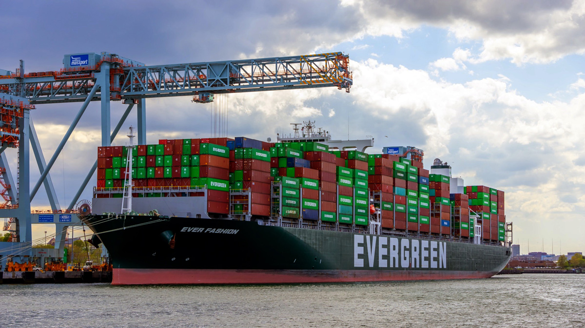 With calls connecting Boston directly to China, Evergreen Line’s megavessels, each with a capacity of approximately 12,000 twenty-foot equivalent container units, are launching the “big ship” era at the Port of Boston’s Conley Container Terminal.