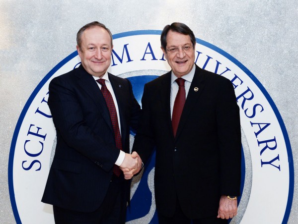 Sergey Frank Pres & CEO Sovcomflot (left) and President Anastasiadis (right) of the Republic of Cyprus