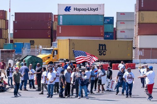 California Port Closes Gates For Third Day Amid Protests | AJOT.COM