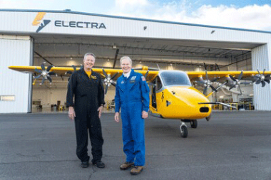 NASA Administrator Bill Nelson flies aboard Electra’s Ultra Short hybrid-electric aircraft during visit to Electra HQ