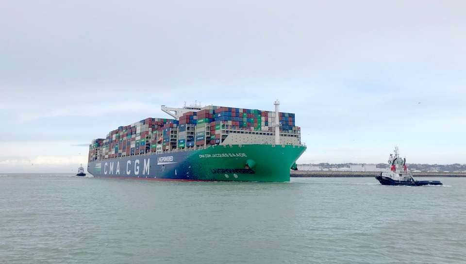  CMA CGM JACQUES SAADE’s arrival at Le Havre, France, 21 January 2021. Photo courtesy of the CMA CGM Group