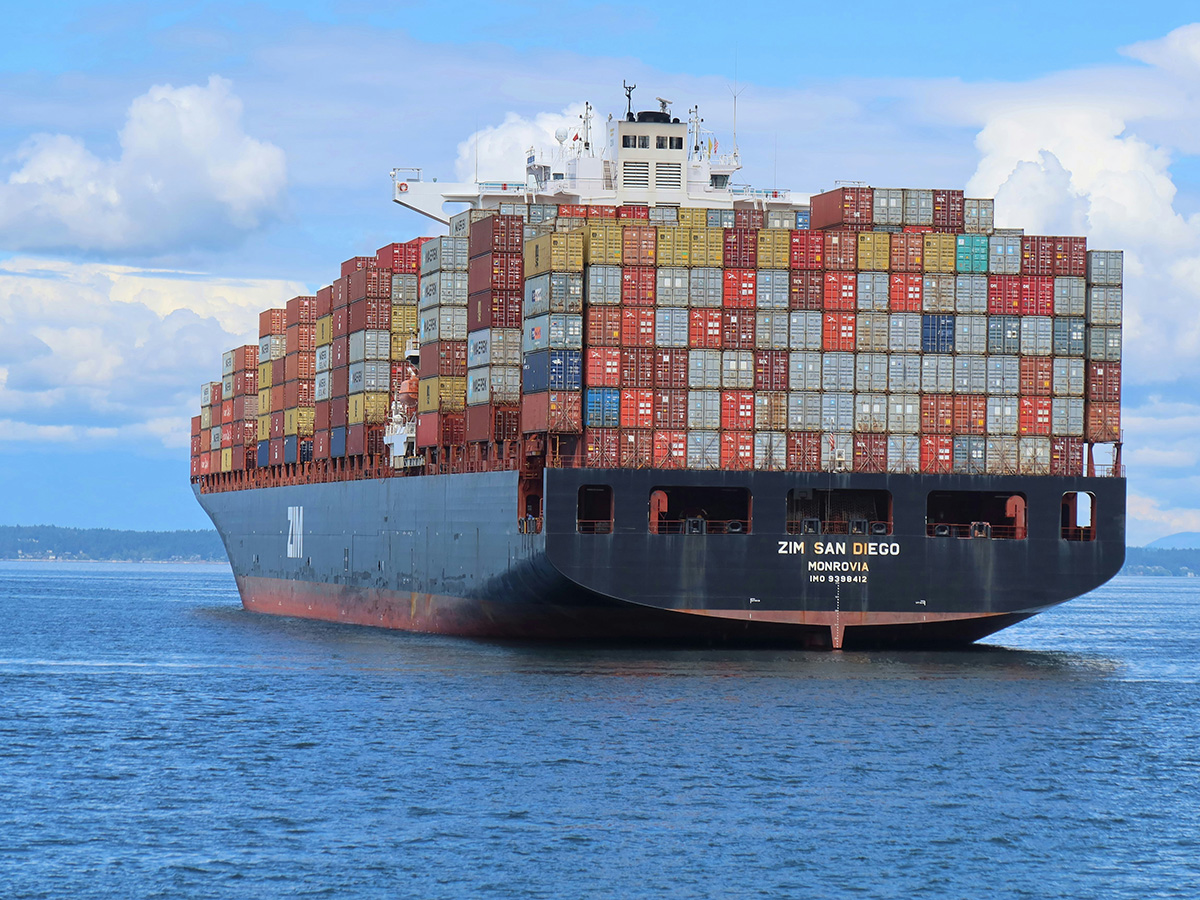 Large cargo ship, Elliott Bay, Seattle, WA.