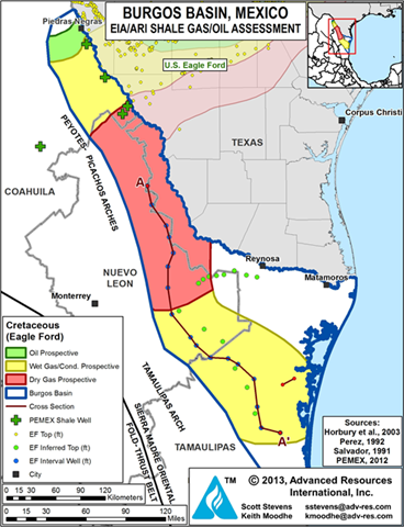 Source: U.S. Energy Information Administration and Advanced Resources International, World Shale Resource Assessments