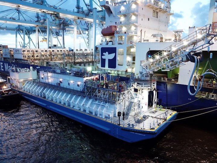 LNG bunker barge Clean Jacksonville at JAXPORT's Blount Island Marine Terminal