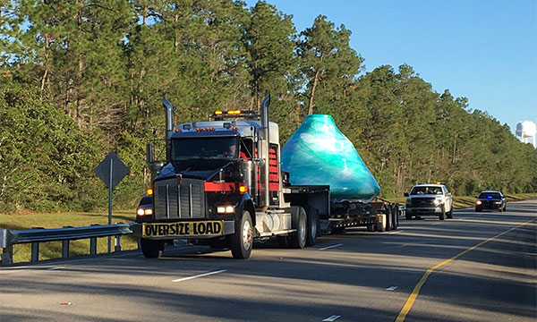 Mammoet transporting the Apollo 4 capsule from the NASA Stennis Space Center