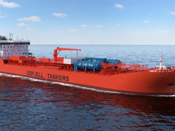 Illustration of the fuel cell solution mounted on board an Odfjell ship. Photo: Odfjell