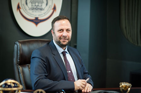 Panos Kirnidis, Chief Executive, Palau International Ship Registry, in his new European Head Office in Piraeus, Greece.