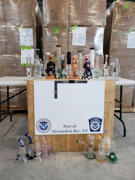 BP offices seize more than 2,400 glass smoking pipes as drug paraphernalia, worth over $150,000. violations.