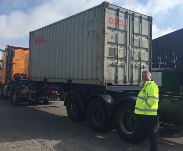 Paul Barber, managing director at RRS, takes delivery of a 300t capacity Hydra-Slide HT300 system.